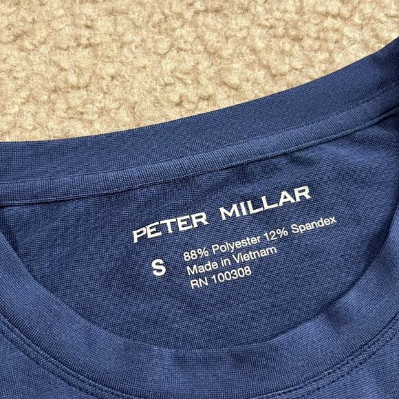 Peter Millar Womens Performance Blue T Shirt Size Small (company logo) - Picture 3 of 6